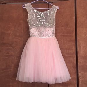 Short pink prom dress